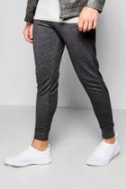 Boohoo Pique Joggers In Skinny Fit Charcoal