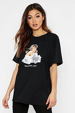Boohoo Cherub Rocket Print Extreme Oversized T-shirt
