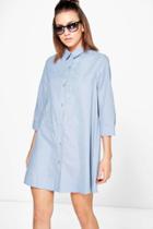 Boohoo Sophia Shirt Dress Denim-blue