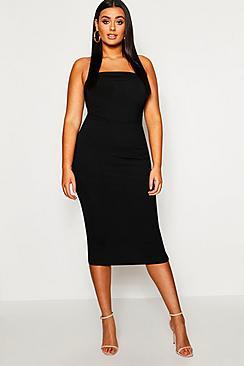 Boohoo Plus Jumbo Rib Midaxi Skirt