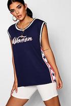 Boohoo Airtex Stars + Stripes Basketball Vest