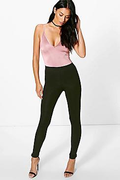 Boohoo Amara 2 Pack Wet Look And Jersey Leggings