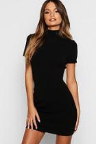 Boohoo High Neck Fitted Mini Dress