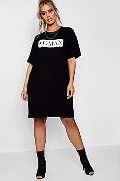 Boohoo Plus Chelsey Woman Oversized T Shirt Dress