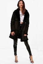 Boohoo Tall Jade Raw Edge Faux Fur Coat