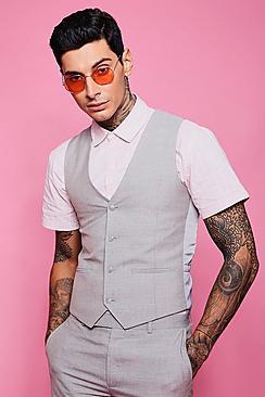 Boohoo Skinny Fit Plain Waistcoat