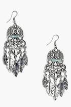 Boohoo Ellie Statement Boho Leaf Earrings