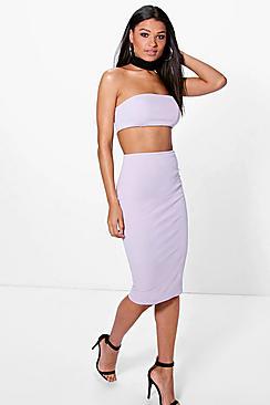 Boohoo Sinead Contrast Choker Bandeau Midi Dress