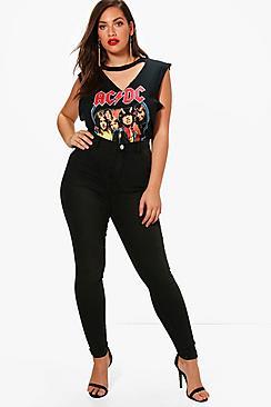 Boohoo Plus Olivia Mid Rise Jegging