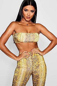 Boohoo Snake Print Slinky Bandeau