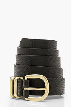 Boohoo Triple Bar Horseshoe Buckle Belt