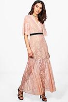 Boohoo Boutique May Lace Angel Sleeve Maxi Dress