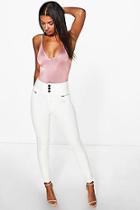 Boohoo Sofia 3 Button High Rise Skinny Trousers