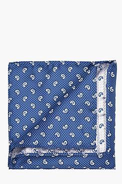 Boohoo Navy Paisley Pocket Square