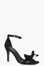 Boohoo Erin Pearl And Bow Two Part Heels Black