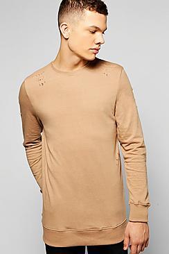 Boohoo Destroyed Sweatshirt