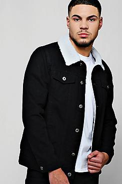 Boohoo Western Jacket With Borg Collar