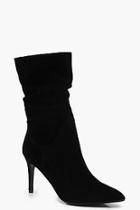 Boohoo Slouched Stiletto Heeled Calf Boots