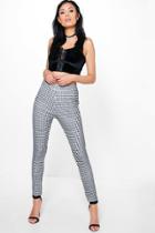 Boohoo Catarina Monochrome Gingham Skinny Trousers Multi