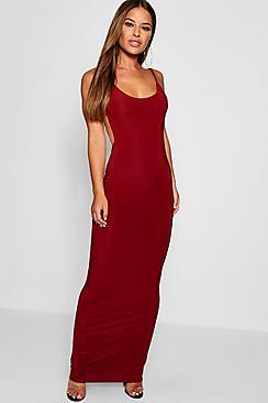 Boohoo Petite Sadie Skinny Open Back Maxi Dress