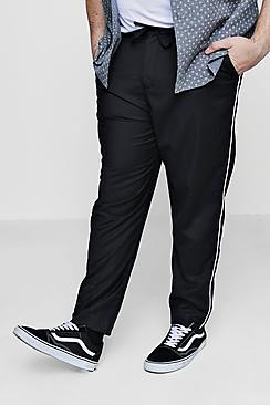 Boohoo Big And Tall Tailored Trousers With Piping