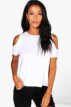 Boohoo Hannah Cut Out Cold Shoulder Top