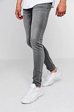 Boohoo Spray On Skinny Jeans In Pale Grey