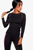 Boohoo Brooke Fit Long Sleeve Running Tee Black