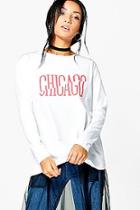 Boohoo Eva Slash Print Long Sleeve T-shirt