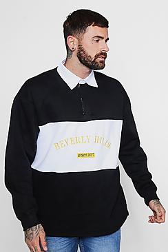 Boohoo Oversized Fleece Rugby Top