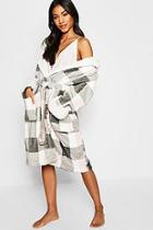 Boohoo Supersoft Check Print Dressing Gown