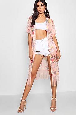 Boohoo Oriental Mesh Kimono
