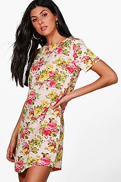 Boohoo Tayla Floral Printed Shift Dress
