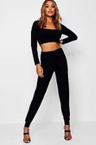 Boohoo Kate Rib Knit High Waisted Jogger