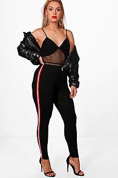 Boohoo Plus Lucie Sport Stripe Legging