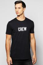 Boohoo Oversized Crew Print T Shirt Black