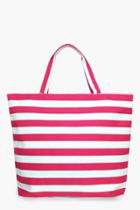 Boohoo Molly Pink Stripe Beach Bag Pink