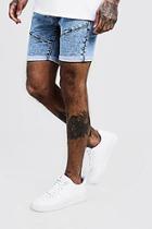 Boohoo Skinny Fit Acid Wash Jersey Denim Shorts