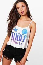 Boohoo Niamh Space Ibiza Crop Swing Vest