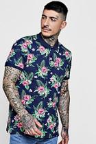 Boohoo All Over Floral Print Polo