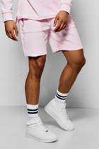 Boohoo Raw Edge Velour Shorts Pink