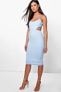 Boohoo Lola Contrast Strap Midi Dress