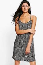 Boohoo Poppy Strappy Button Through Dress