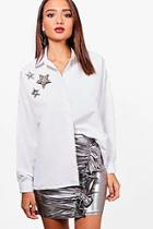Boohoo Georgina Star Sequin Embellished Shirt