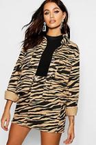 Boohoo Tiger Print Cropped Utility Jacket