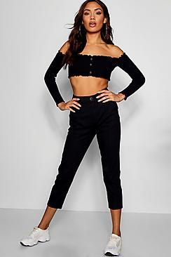 Boohoo Seam Front Mom Jeans