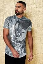 Boohoo Short Sleeve Sequin Shirt