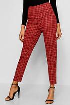 Boohoo Tartan Print Tapered Check Trouser