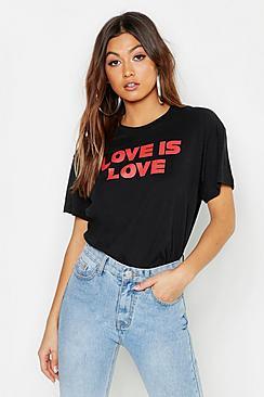 Boohoo Love Is Love Slogan T-shirt