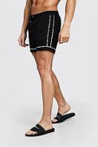 Boohoo Mid Length Swim Short With Contrasting Piping